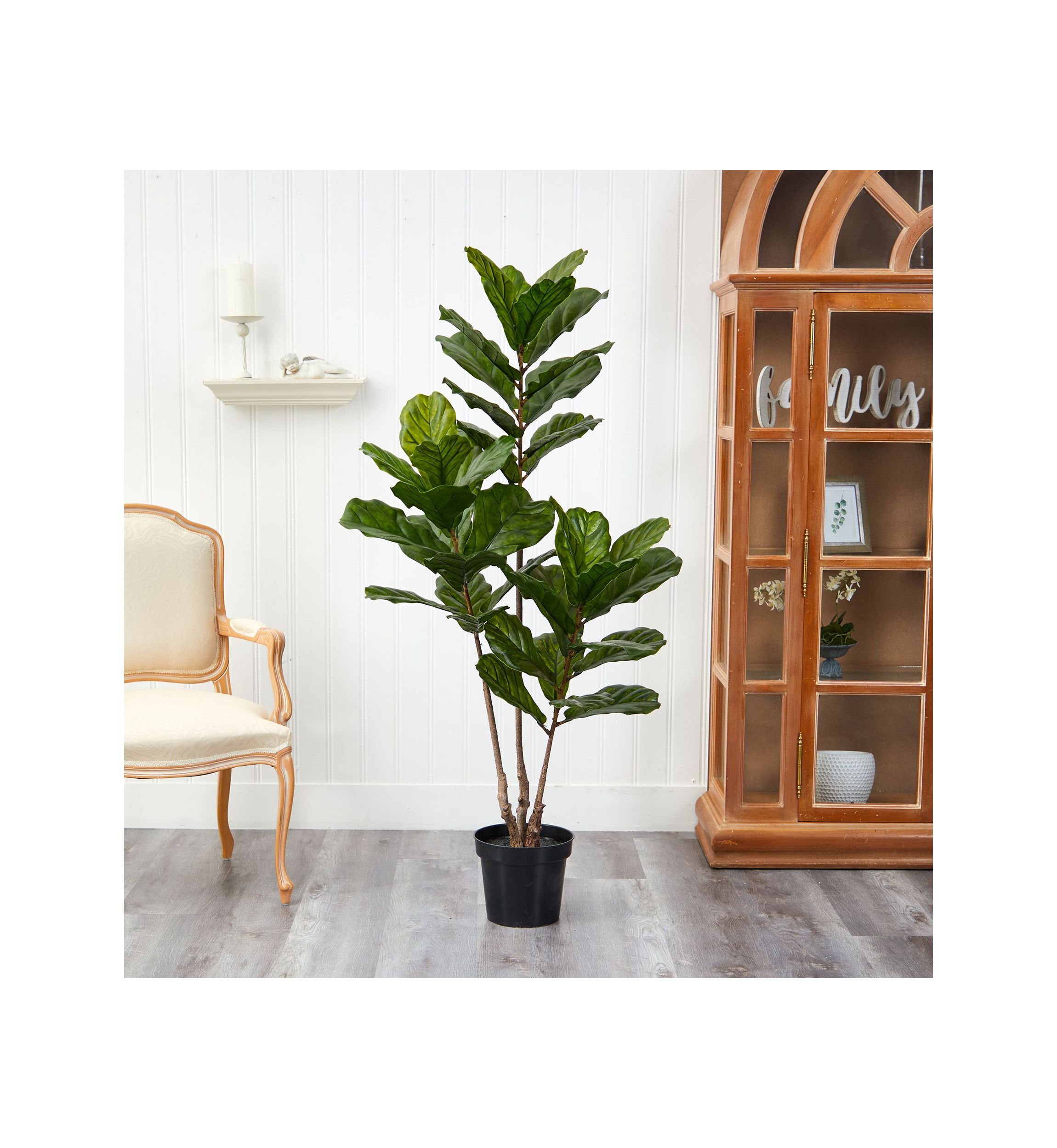 65-Inch Fiddle Leaf Tree UV Resistant (Indoor/Outdoor)