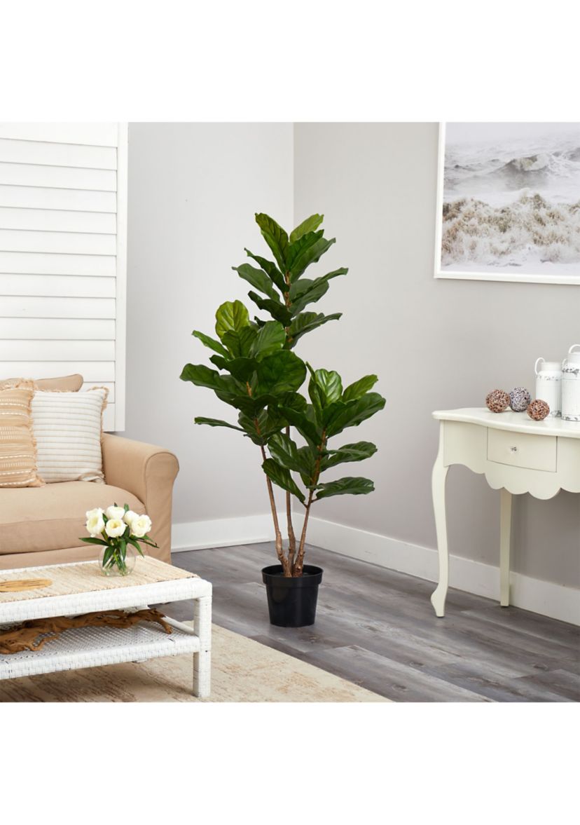 65-Inch Fiddle Leaf Tree UV Resistant (Indoor/Outdoor)
