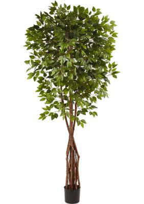 Nearly Natural Super Deluxe Ficus Tree, Green