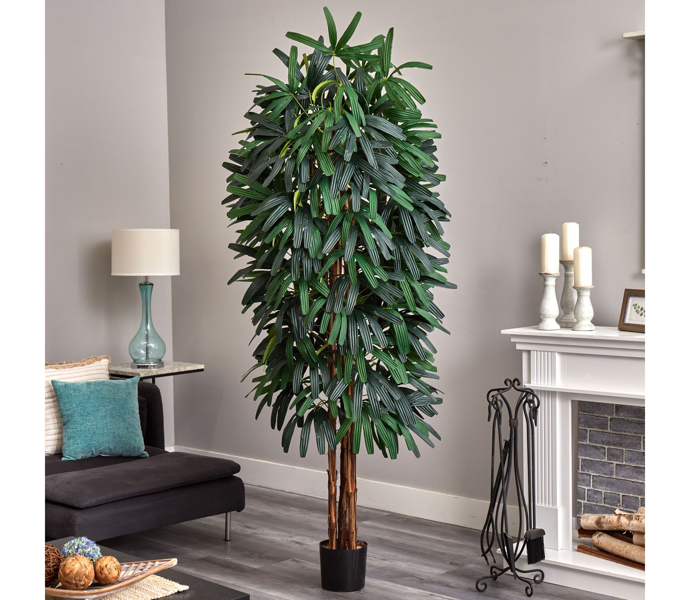 84-Inch Raphis Silk Palm Tree