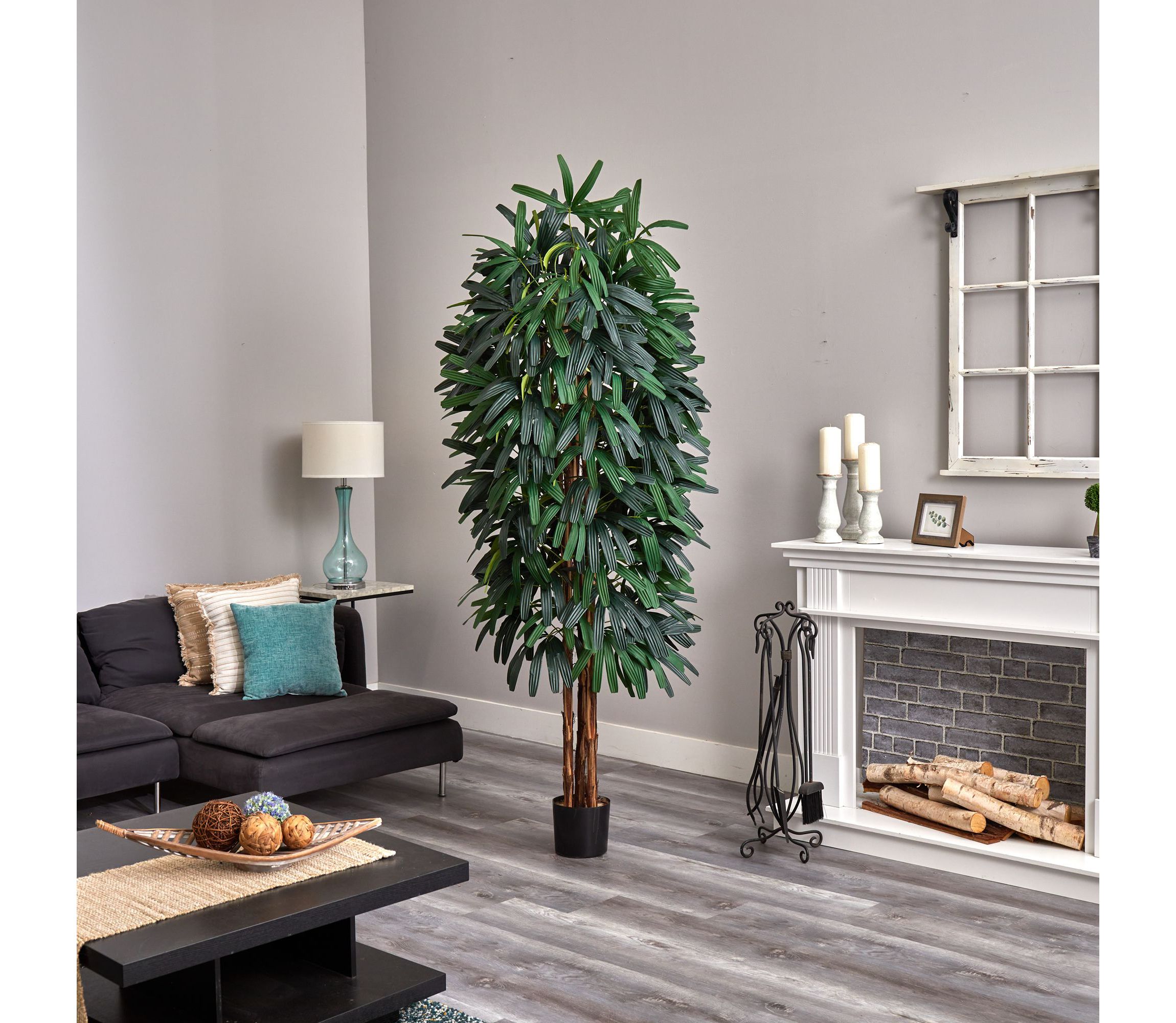 84-Inch Raphis Silk Palm Tree