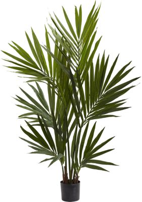 Nearly Natural Kentia Palm Silk Tree, Green