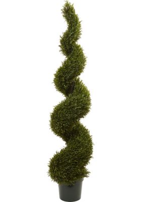 Nearly Natural Rosemary Spiral Tree Indoor/Outdoor, Green