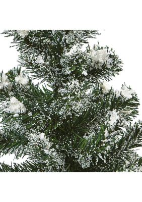 Snowy 18 inch H Mini Pine Trees with Tin Planters (Set of 2)