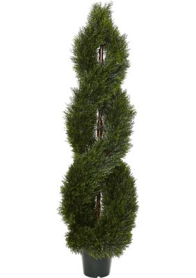 Nearly Natural Pond Cypress Spiral Topiary Indoor/Outdoor, Green