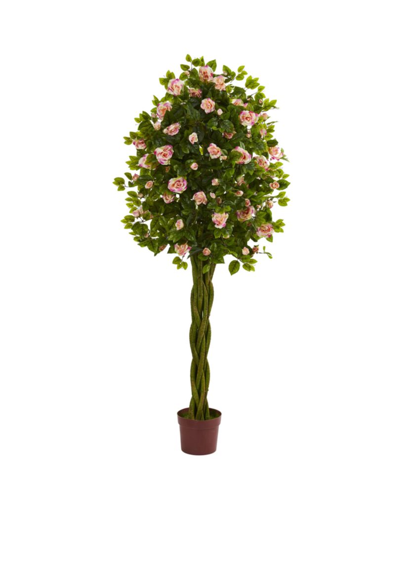 Rose Artificial Tree with Woven Trunk