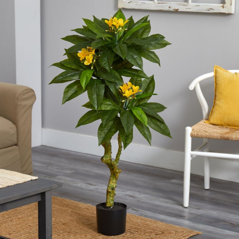 4-Foot Plumeria Artificial Tree UV Resistant (Indoor/Outdoor)