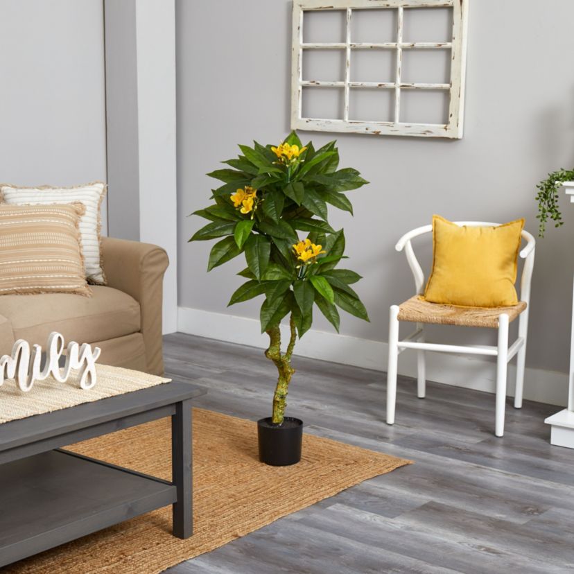 4-Foot Plumeria Artificial Tree UV Resistant (Indoor/Outdoor)