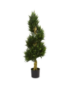 Nearly Natural Spiral Cypress Artificial Tree (Indoor/Outdoor), Green