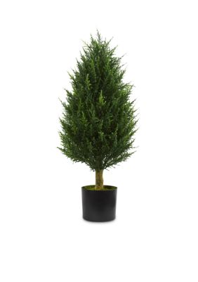 Nearly Natural Cypress Tower Artificial Tree (Indoor/Outdoor), Green