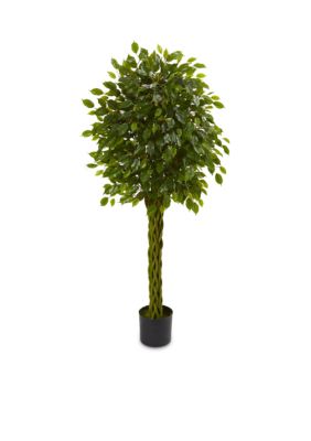 Nearly Natural Ficus Artificial Tree (Indoor/Outdoor), Green