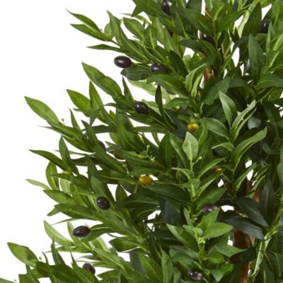 35-Inch Olive Cone Topiary Artificial Tree UV Resistant (Indoor/Outdoor)