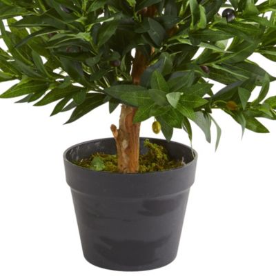 35-Inch Olive Cone Topiary Artificial Tree UV Resistant (Indoor/Outdoor)