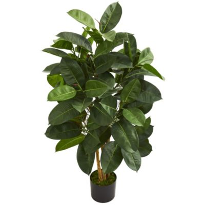 Nearly Natural 4-Foot Oak Ficus Artificial Tree, Green