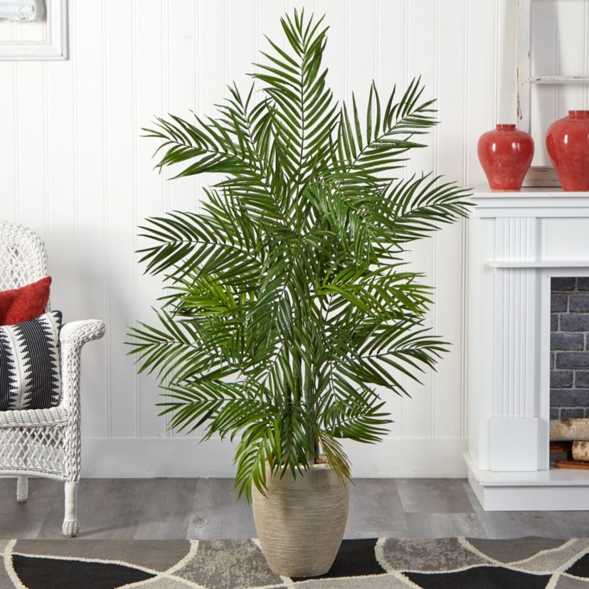 5-Foot Areca Palm Artificial Tree in Sand Colored Planter