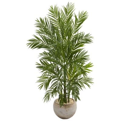 5-Foot Areca Palm Artificial Tree in Bowl Planter