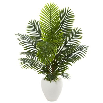 4.5-Foot Paradise Palm Artificial Tree in White Planter