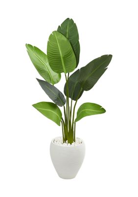 Nearly Natural Travelers Palm Tree in Oval Planter, Green