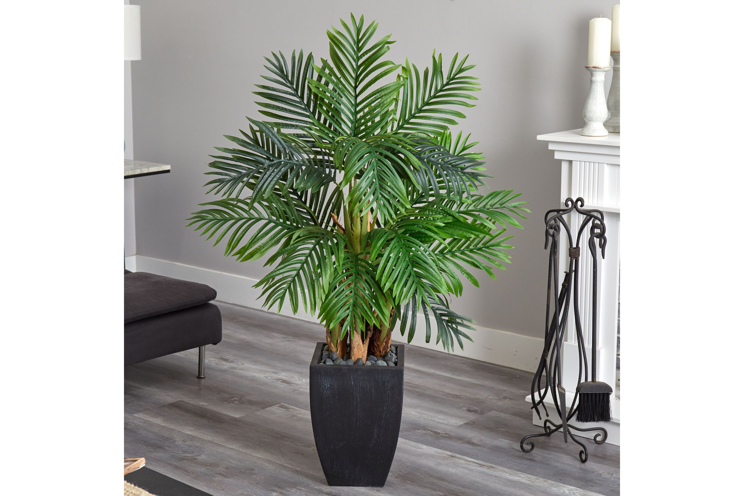 Kentia Palm Artificial Tree in Black Planter
