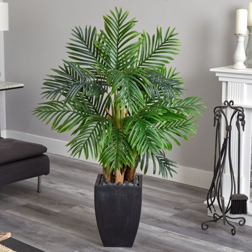 Kentia Palm Artificial Tree in Black Planter