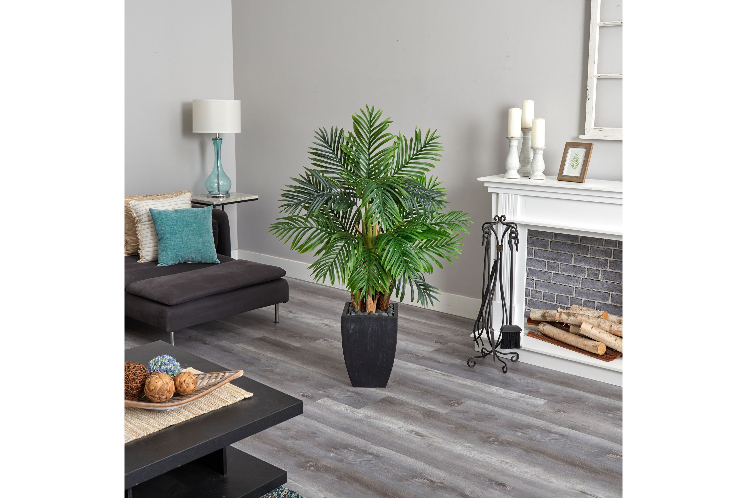 Kentia Palm Artificial Tree in Black Planter