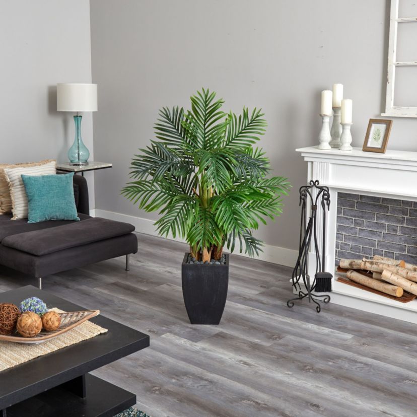 Kentia Palm Artificial Tree in Black Planter