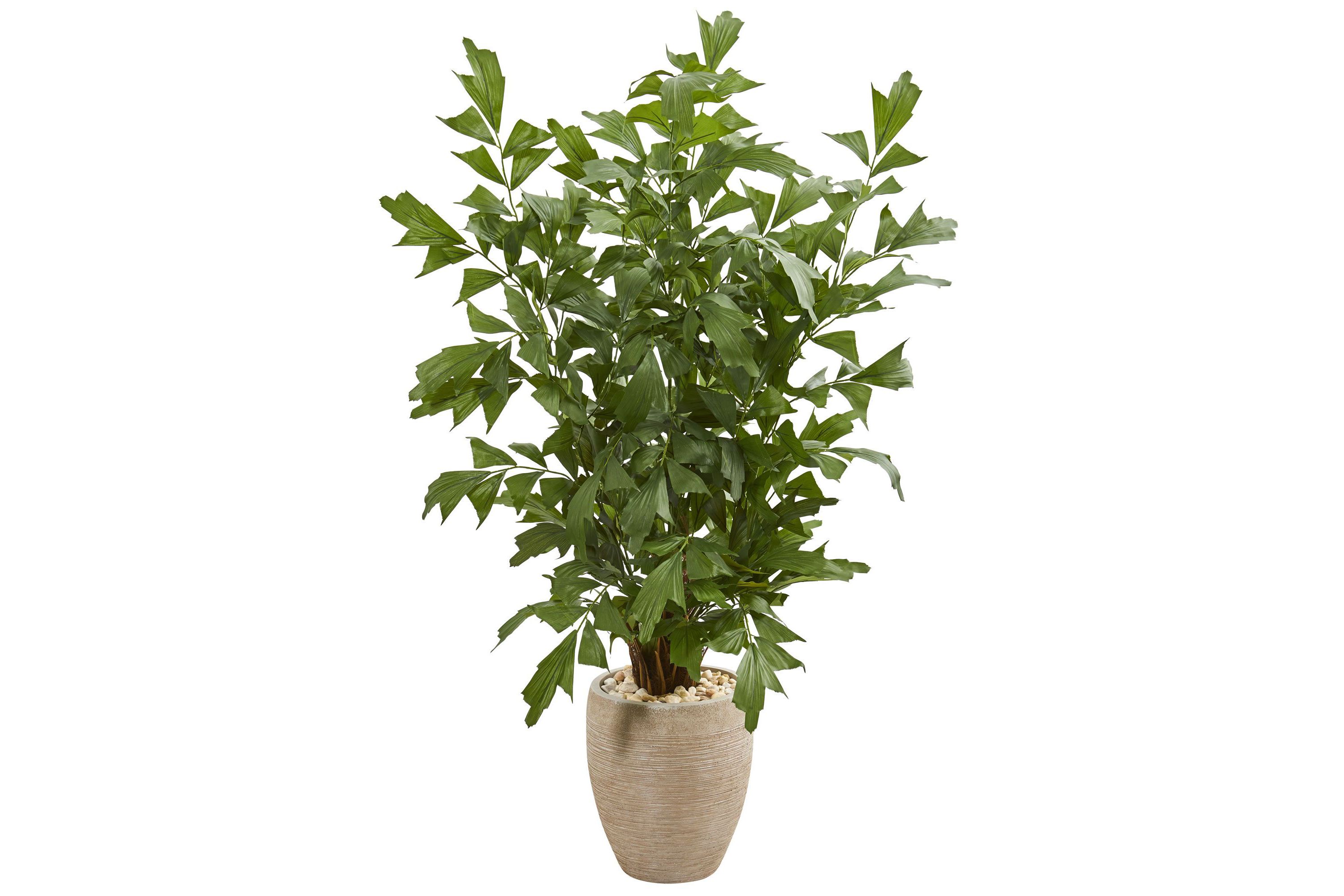 5-Foot Fishtail Palm Artificial Tree in Sand Colored Planter