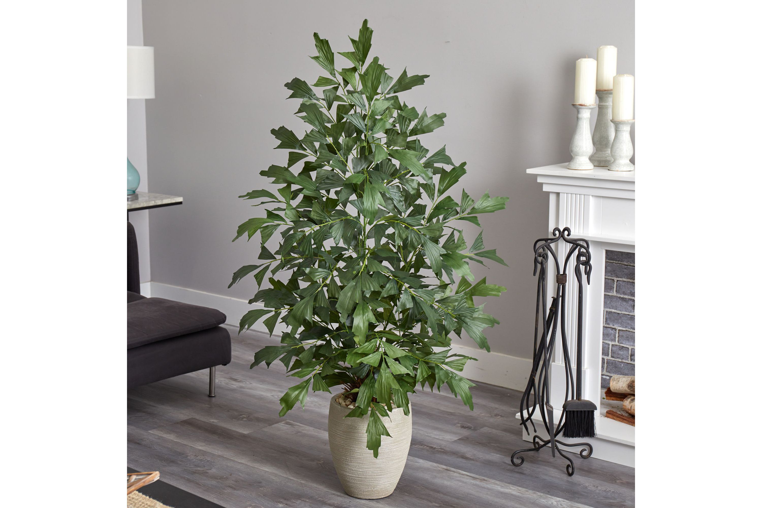 5-Foot Fishtail Palm Artificial Tree in Sand Colored Planter