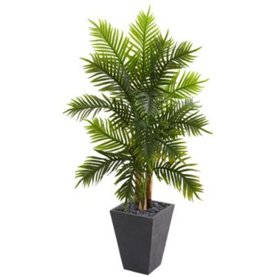 5.5-Foot Areca Palm Artificial Tree in Slate Finished Planter (Real Touch)