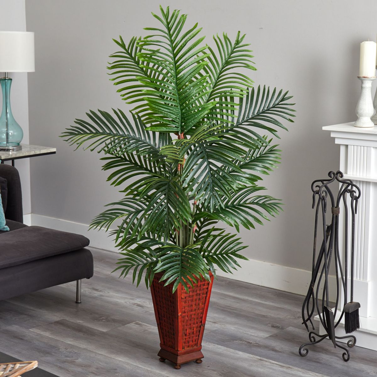 5-Foot Kentia Palm Artificial Tree in Decorative Planter