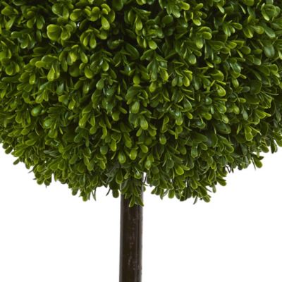 3-Foot Boxwood Ball Topiary Artificial Tree in Oval Planter UV Resistant (Indoor/Outdoor)