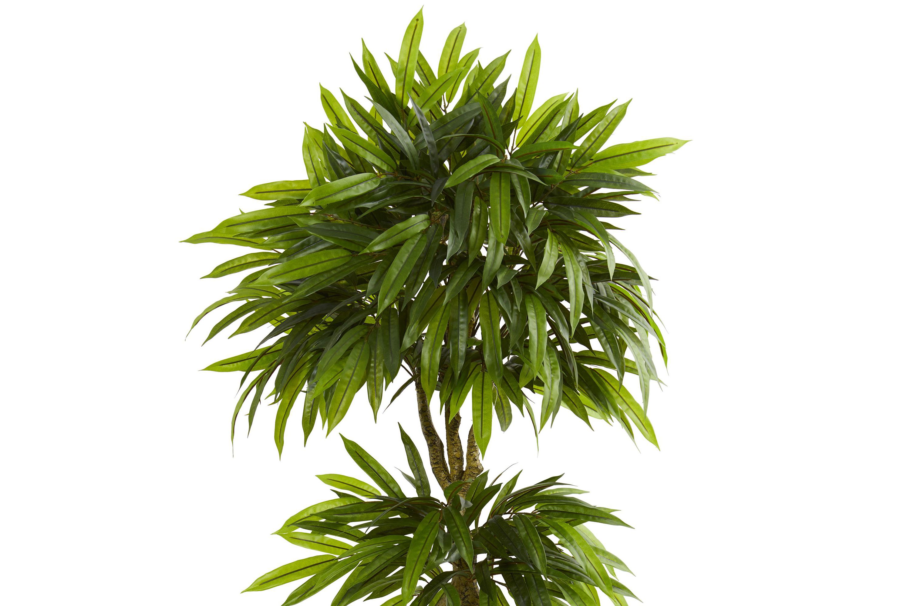 5.5-Foot Mango Artificial Tree in Black Wash Planter UV Resistant (Indoor/Outdoor)