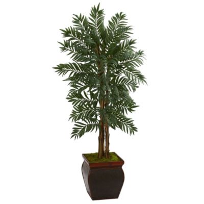 Nearly Natural 5-Foot Parlor Palm Artificial Tree in Decorative Planter