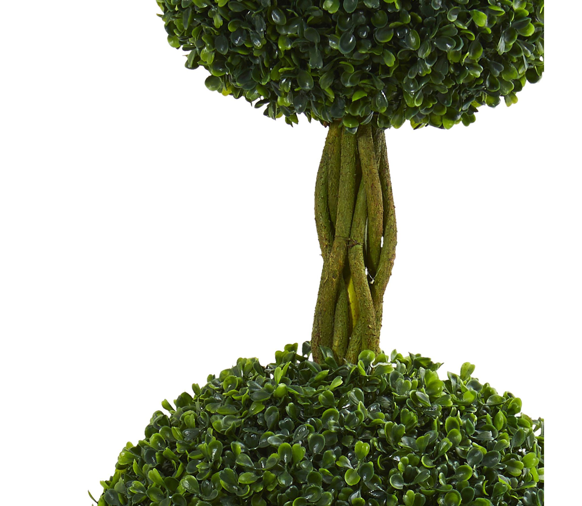 5-Foot Double Boxwood Ball Topiary Artificial Tree in Slate Planter UV Resistant (Indoor/Outdoor)