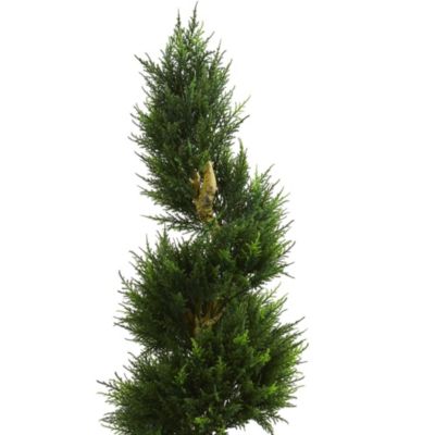 6-Foot Spiral Cypress Artificial Tree in Cylinder Planter UV Resistant (Indoor/Outdoor)