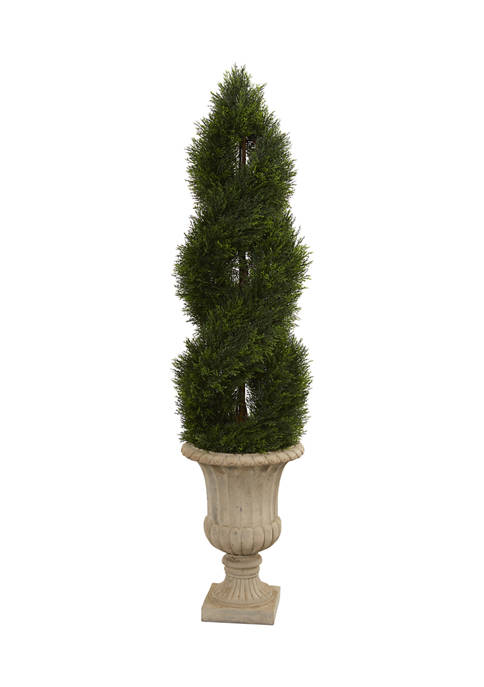 Nearly Natural Double Pond Cypress Spiral Topiary Tree