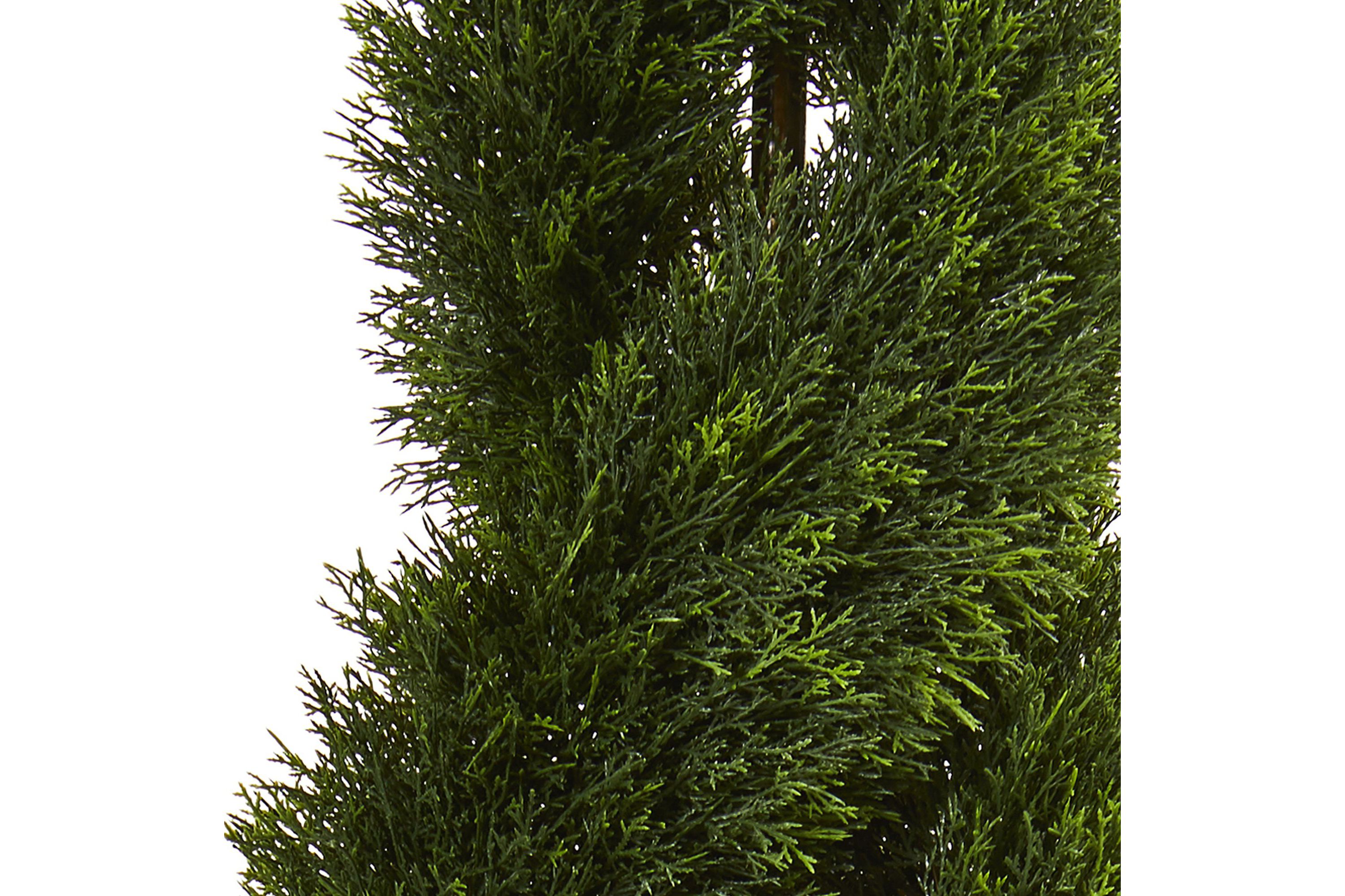 4-Foot Double Pond Cypress Spiral Artificial Tree in Sand Colored Planter UV Resistant (Indoor/Outdoor)