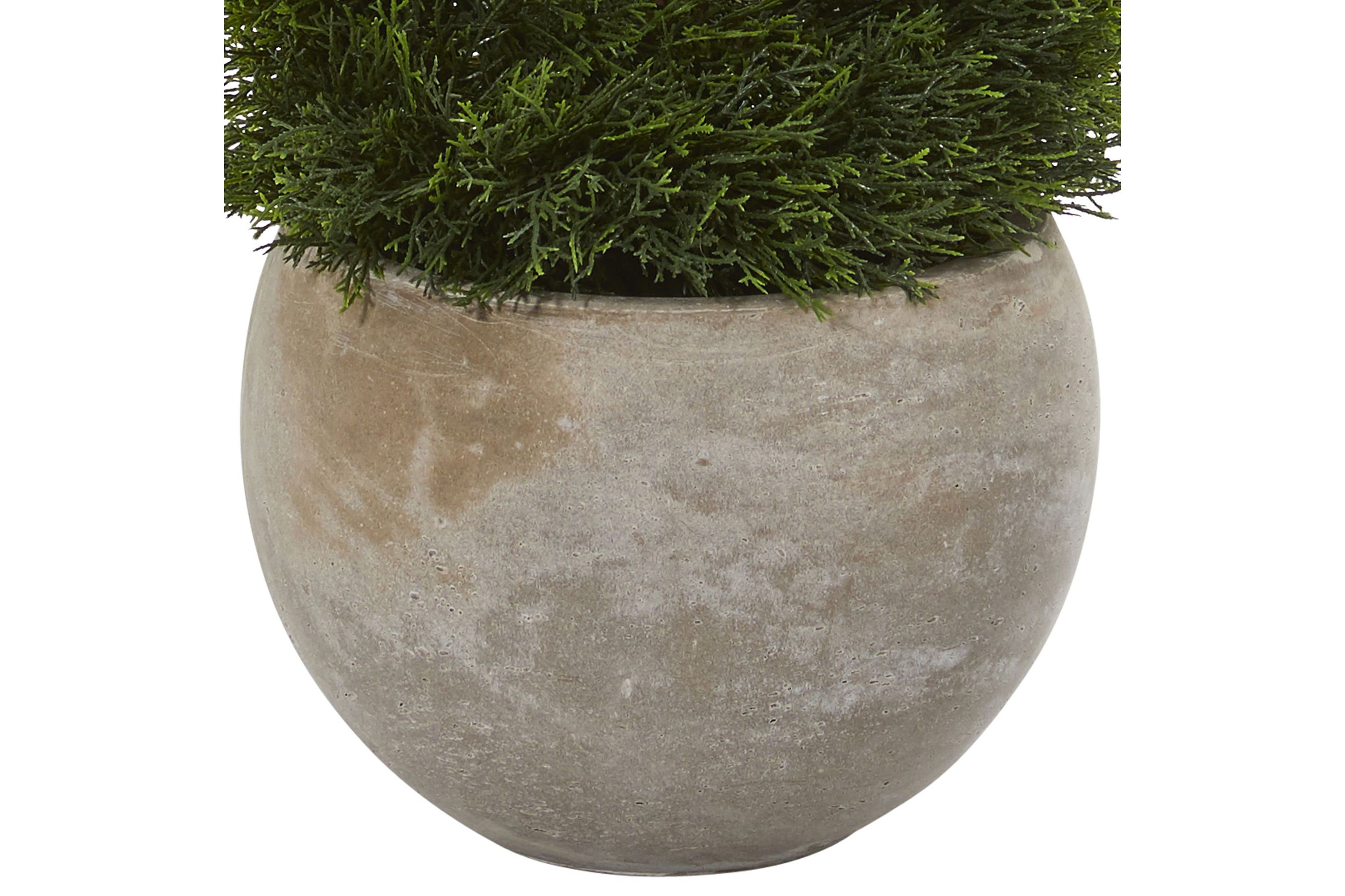 4-Foot Double Pond Cypress Spiral Artificial Tree in Sand Colored Planter UV Resistant (Indoor/Outdoor)