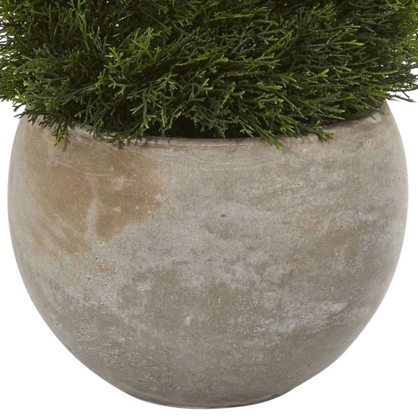 4-Foot Double Pond Cypress Spiral Artificial Tree in Sand Colored Planter UV Resistant (Indoor/Outdoor)