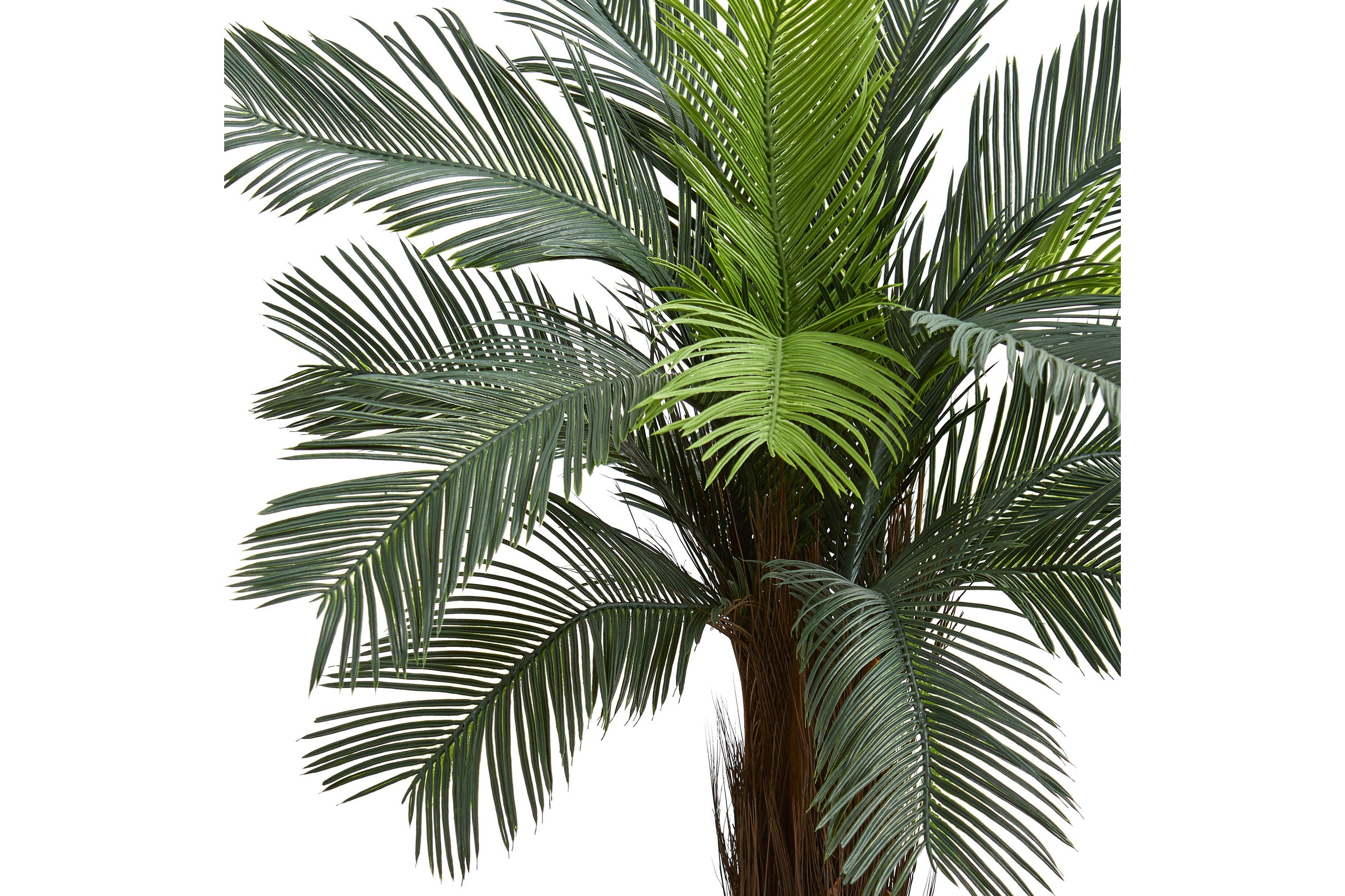 4.5-Foot Cycas Artificial Tree in Oval Planter UV Resistant (Indoor/Outdoor)