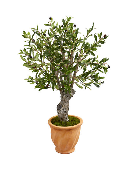 3 Foot Olive Artificial Tree in Terracotta Planter