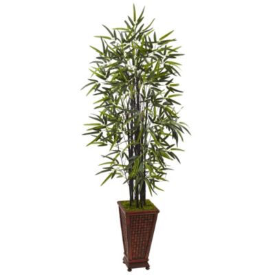 Nearly Natural 5.5-Foot Black Bamboo Artificial Tree in Decorative Planter, Green -  0840703139283