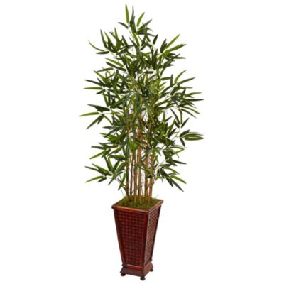 Nearly Natural 4.5-Foot Bamboo Artificial Tree in Decorative Planter, Green -  0840703139313