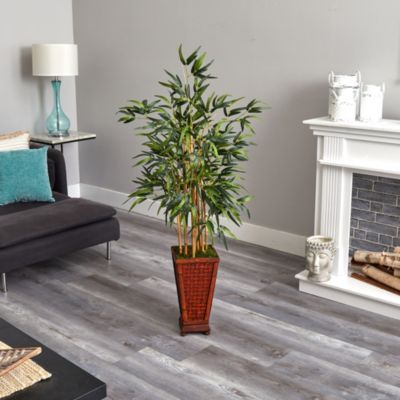 4.5-Foot Bamboo Artificial Tree in Decorative Planter