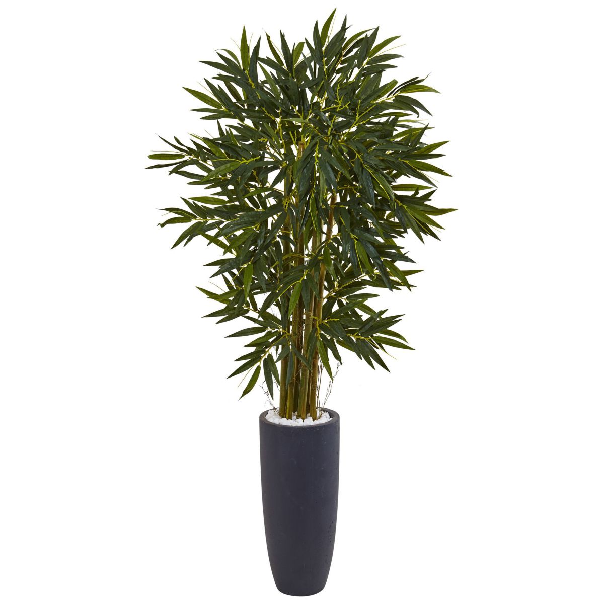 6.5-Foot Bamboo Artificial Tree in Gray Cylinder Planter