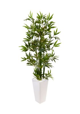 Nearly Natural Bamboo Tree in Tower Planter, Green