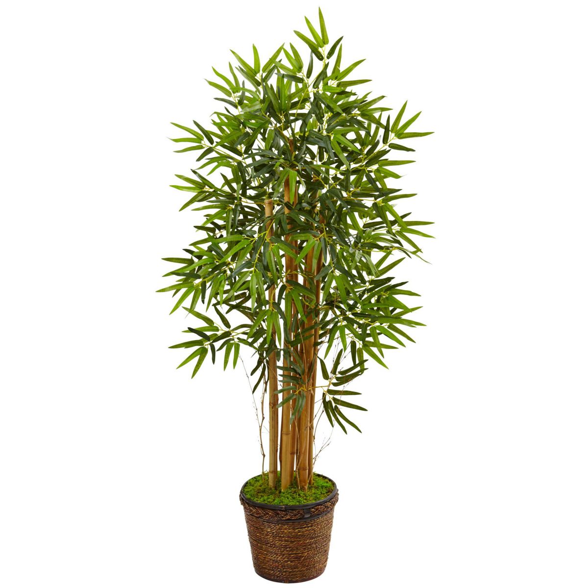 4.5-Foot Bamboo Artificial Tree in Coiled Rope Planter