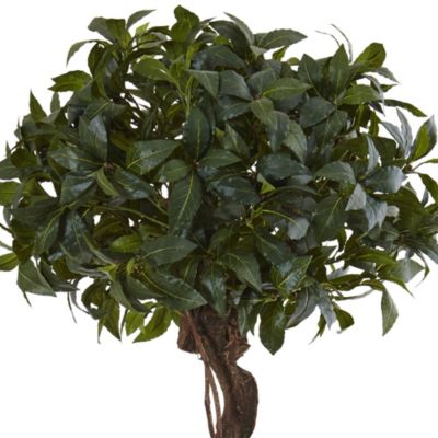 4.5-Foot Sweet Bay Double Topiary Artificial Tree in Farmhouse Planter