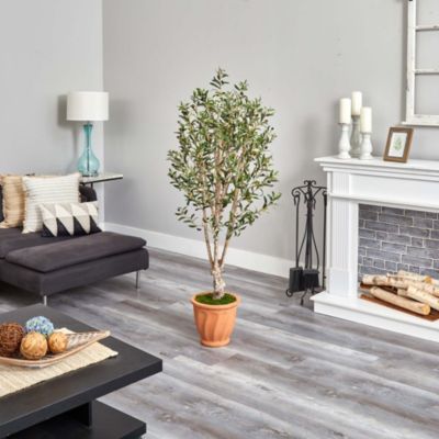 5-Foot Olive Artificial Tree in Terracotta Planter