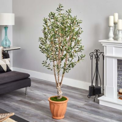 5-Foot Olive Artificial Tree in Terracotta Planter